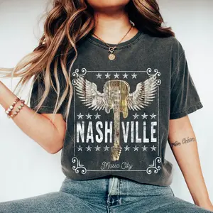 Nashville Music City Guitar T-Shirt