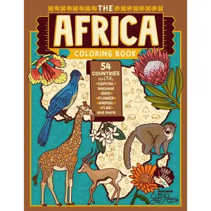 The Africa Coloring Book: 54 Maps with Capitals and National Symbols Paperback – June 26, 2024