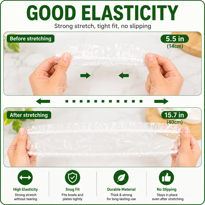 100PCS Disposable Elastic Food Covers - Kitchenware Plate Covers, Multi-Dish Lids, Plastic Wrap Alternative for Food Storage 100PCS Disposable Elastic Food Covers - Kitchenware Plate Covers, Multi-Dish Lids, Plastic Wrap Alternative for Food Storage