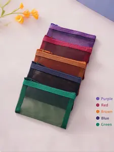 5 pcs mini Space Saving Personal Organizer, Storage Pouch, Organizational zipper storage, transparent, compact, easy to carry, suitable for lipstick storage, small accessory storage, suitable for office/home use