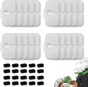 20 Packs  Water Fountain Filter Replacement Compatible with PETLIBRO Dockstream  Water Fountain PLWF005/PLWF115/PLWF105,Triple Filtration System Replacement Filter with Pre-Filter Sponge