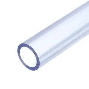 YELARXI Clear PVC Pipe, High Impact Rigid Tube Round Pipe Plastic Vinyl Tube - Fitting for (Garden/Home/Dust Collection/Aquarium/Fish Tank), 0.59" ID & 0.79" OD & 1.08ft, Blue