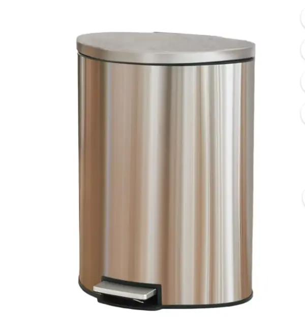Better Homes & Gardens 14.5 Gallon Stainless Steel Step on Kitchen Trash Can Silver