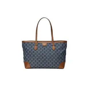 Gucci Ophidia Vintage Logo Large Tote Bag in Denim and Leather for Women