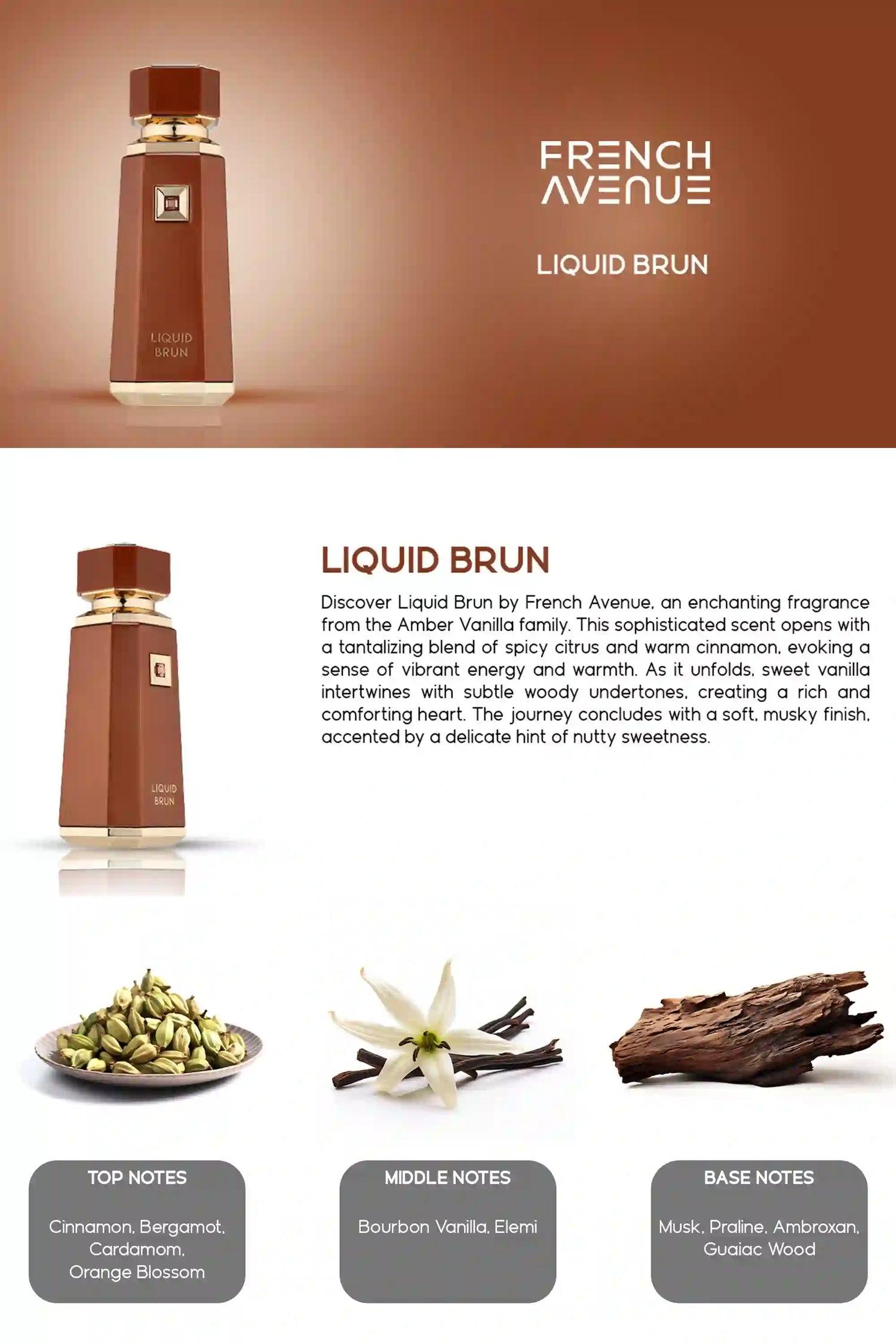 French Avenue Liquid Brun Eau De Parfum 100ml (3.4oz) - Fragrance For Men French Avenue Liquid Brun Eau De Parfum 100ml (3.4oz) - Fragrance For Men