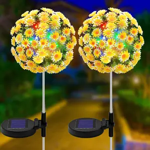 Solar Chrysanthemum Ball Light LED Small Daisy Ball Solar New Lawn Garden Light LED Chrysanthemum Light lighting color lamp