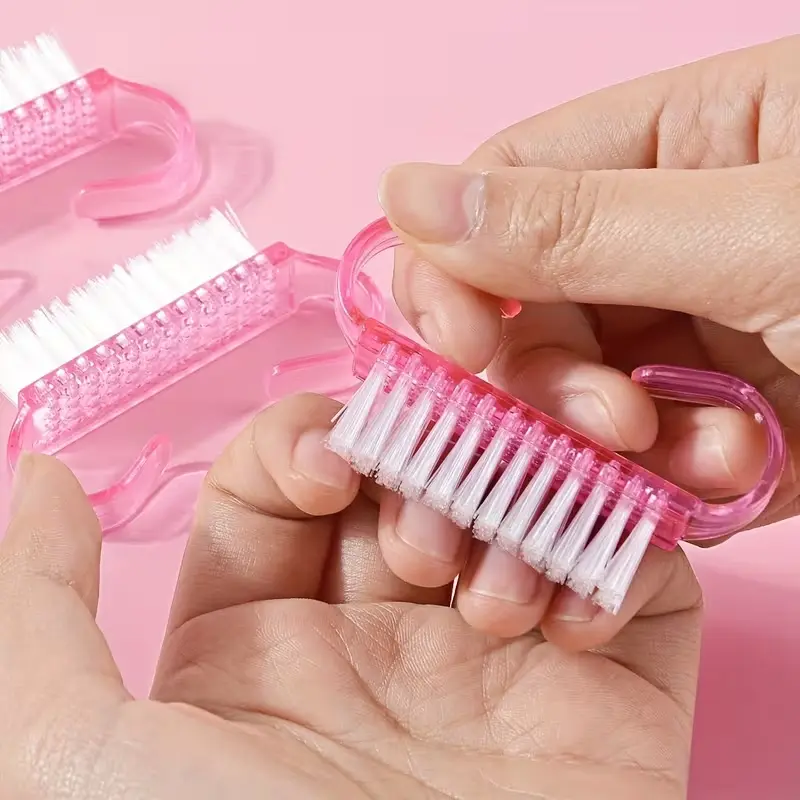 5pcs/10pcs/50pcs Pink Crystal Nail Brushes - Professional Manicure Tools for Nail Art, Cleaning and Dusting Nails, Unscented, Ideal for Nail Salons and Home Use, Nail Care Essentials, Nail Art Equipment, Nail Supplies