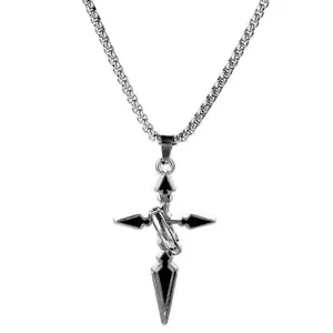 Cross of Valor Necklace – Mirror-Polished Titanium Steel Pendant | Symbol of Faith & Strength
