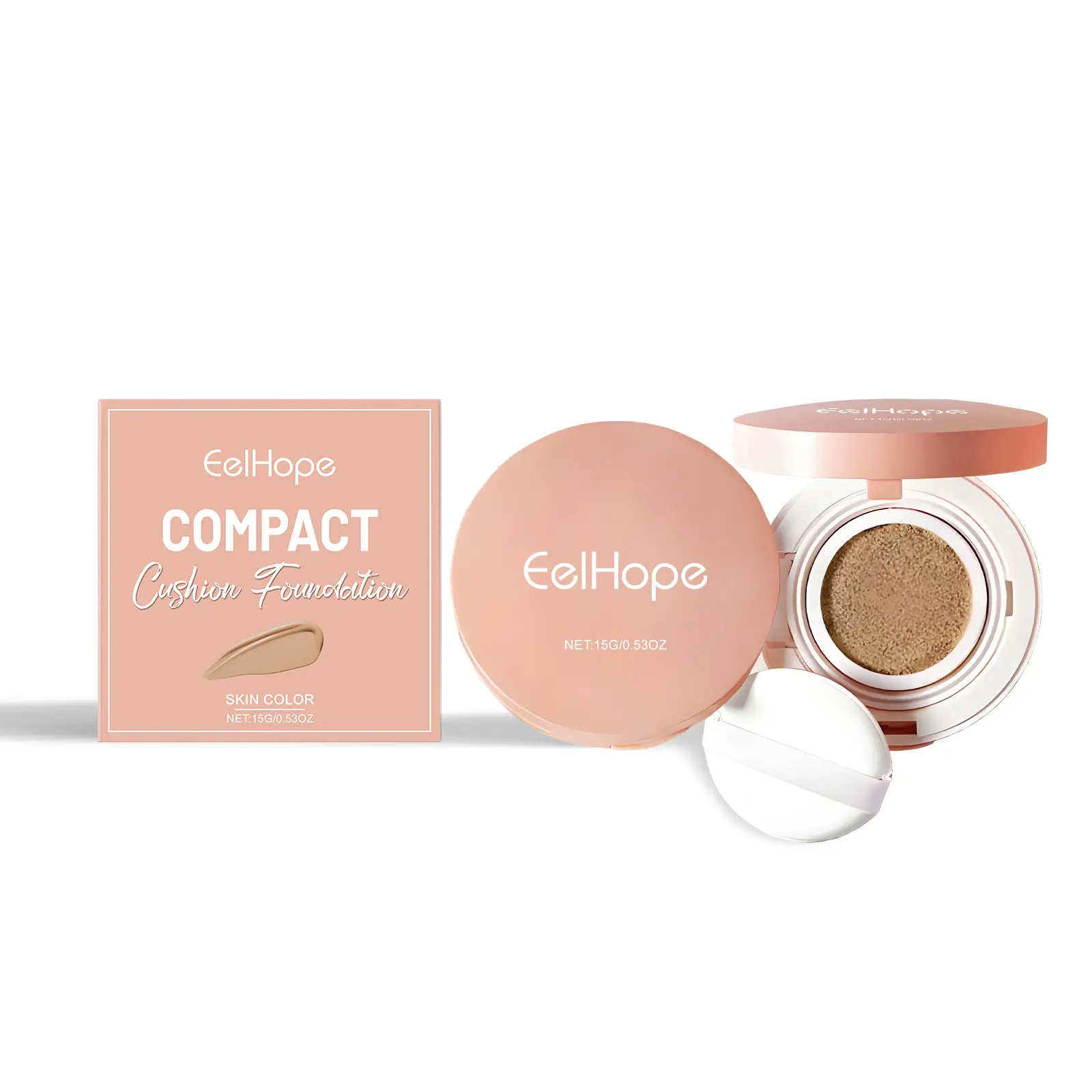 Eelhope Compact Foundation (Skin Tone) Natural Lightweight Concealer Long-lasting, Non-transferable, Non-pale, Hydrating Compact