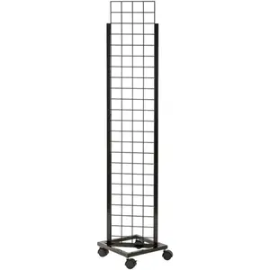 Only Hangers Gridwall Tower Unit with Casters -1'X6'– Black