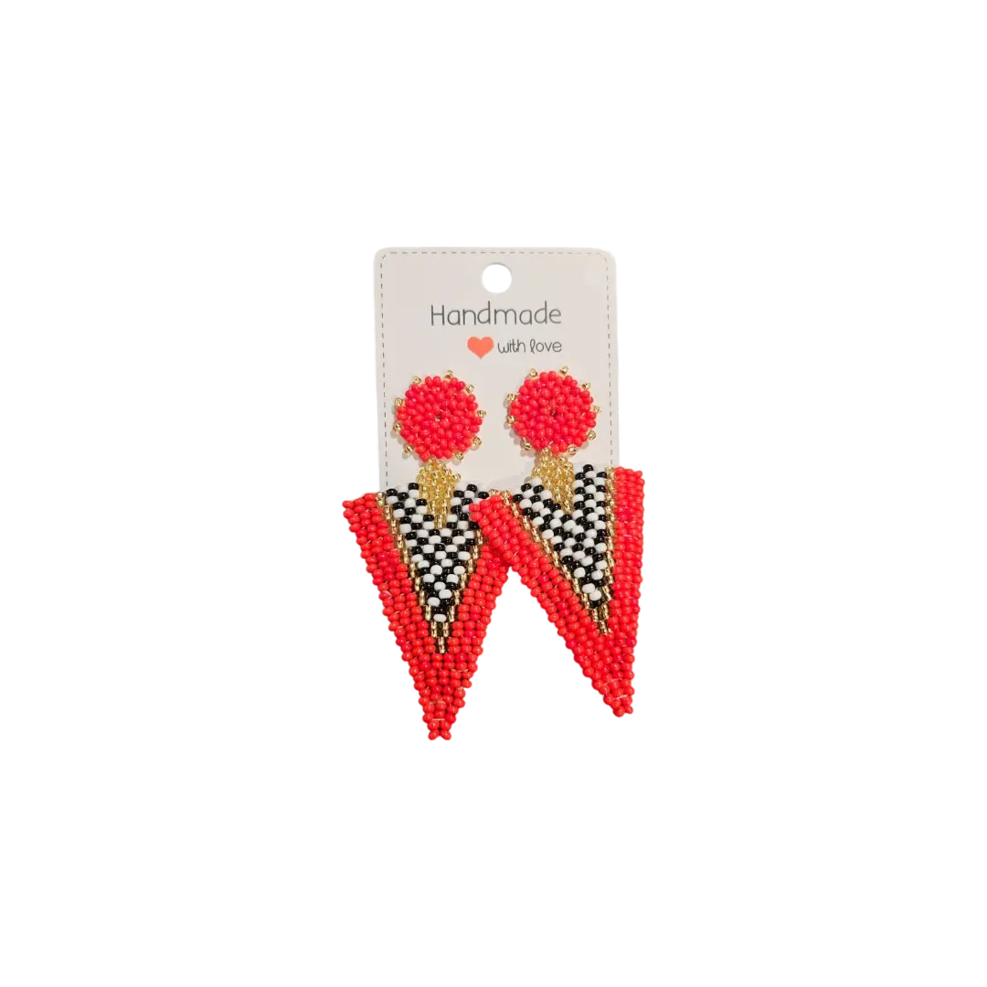 Inti Mullos Earrings - Triangule Shape - Seed Beads - Beads - Chaquiras / Ethnic - Exclusive Earrings / Handmade Earrings in Ecuador By Marifer