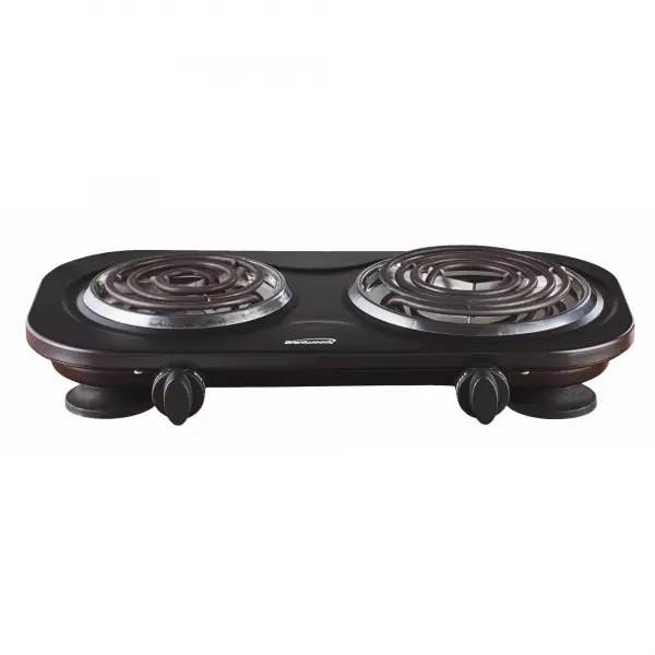 Brentwood Compact Corded Electric 2-Burners Double Burner, Black