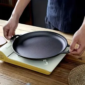 Multifunctional Cast Iron Skillet, Non-Stick Frying Pan, Grill Pan for Pizza, Barbecue and Pancakes, Durable Cookware, Compatible with All Stoves for Home and Outdoor Cooking, Nonstick Frying Pan, Non Stick Coated