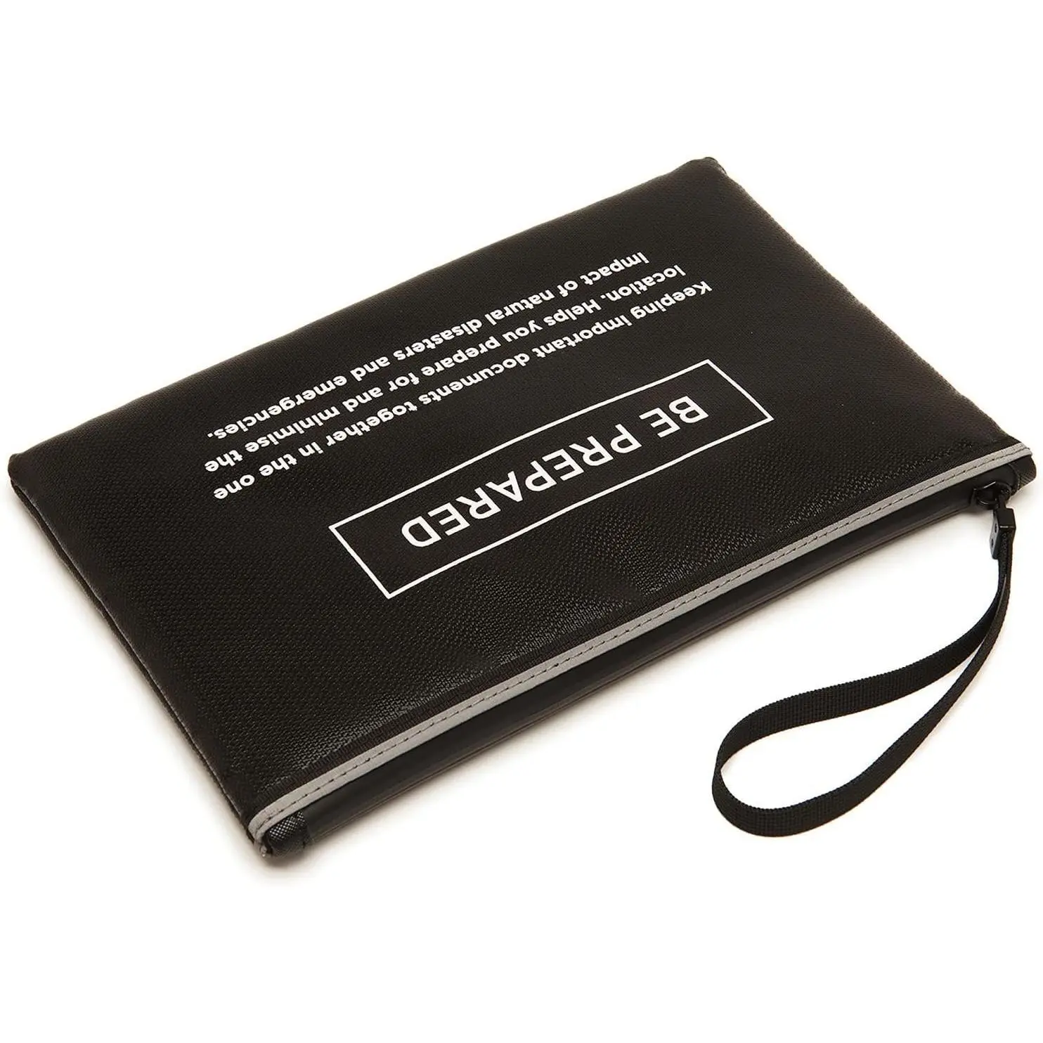 Fireproof  Bag,small fire safe Fireproof and   Bag with Zipper Closure, Fireproof Safe Storage Bag Envelope, Suitable for documents,  Inventory, Passport (Black, M)