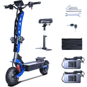 Toursor E8P Electric Scooter for Adults with Seat, Dual Drive Foldable 11 Inch Off Road Tires for Commuting and Touring