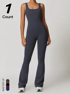 Women's Sporty Slimming Vintage Jumpsuit Waist Cinching Butt Lifting Outdoor Sports Fitness Streetwear Tight Fit One-Piece Pants Sporty Comfy Jumpsuit