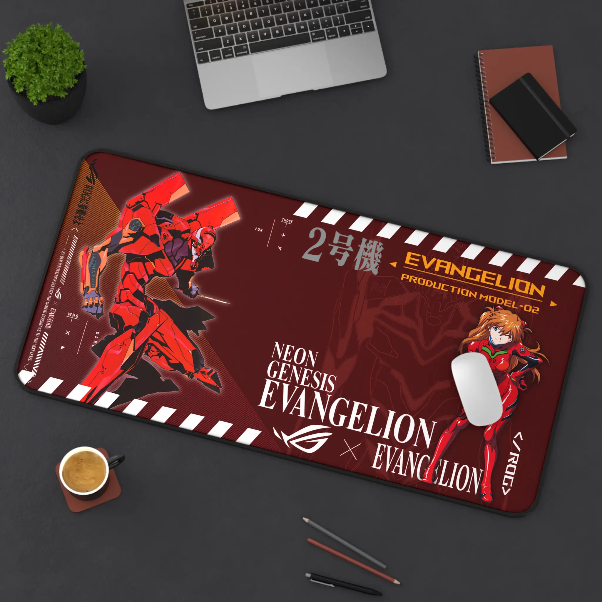 Evangelion Eva 02, Desk Mat, Anime Mouse Pad, Gaming Desk