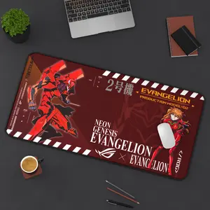 Evangelion Eva 02, Desk Mat, Anime Mouse Pad, Gaming Desk Accessory, ROG, ASUS