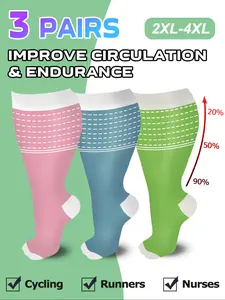 Unisex's Colorful Compression Socks, Sports Socks for Running, Nurses, Pregnant Women, Over The Knee Socks for Blood Circulation