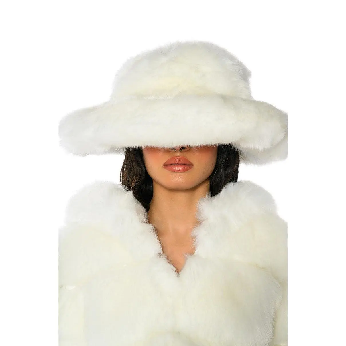 DIVINE FEMININE OVERSIZED FAUX FUR BUCKET HAT