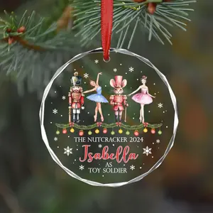 Personalized Nutcracker Ornament, Nutcracker Christmas Ornament, Nutcracker Ballet Ornament, Cute Girl Ornament, Kids Ornament, Christmas Gift