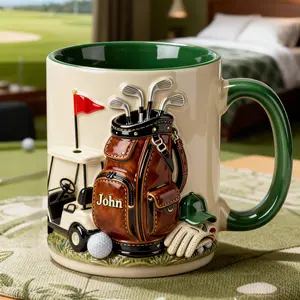On The Course Golf Coffee Mug, Personalized Golfer Name Mug, Golf Lover Coffee Cup – Custom Name Accent Mug, Golf Theme Ceramic Mug for Golfers & Fans, Golf Course Aesthetic Mug, Unique Gift for Golf Lovers