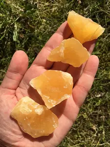 New Moon Beginnings Raw Orange Calcite Crystal - Natural Color, Crystalline Form, Handheld Size
