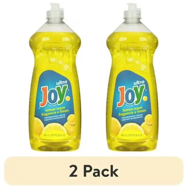 (2 pack) Joy - Ultra Strength Large Dishwashing Soap - Lemon Fresh Scent - 30 Fl. Oz Cleaning Household