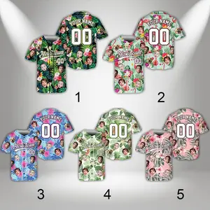 Personalized Hawaiian Baseball Jersey, Summer Jersey, Custom Face Hawaiian Shirt, Custom Baseball Jersey #baseballjersey #Hawaiianbaseball