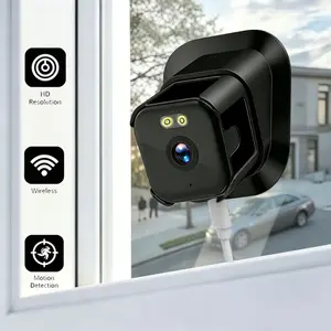 Window Camera 2K Indoor Security Camera with 2.4G 5G WiFi Full Color Night Vision Motion Detection Recording Up to 50 Days Storage Two-Way Audio Loop Recording No-Drill Installation for Home Shop Office Monitoring