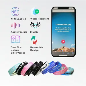 Daily Bible Verse Bracelet -Christian Inspirational Daily Audio Bible Verse Bracelet | NFC Bracelet | Motivational Bracelets for Men and Women | Audio Wearable Bible Band | God is Greater Than Highs and Lows Bracelet| Christian Elastic Bracelet