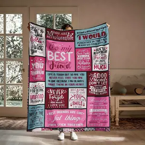 To My Best Friend Flannel Throw Blanket, Life Is Better With You Pattern Soft Cozy Warm Nap Blanket for Couch Bedroom Dorm, Sentimental BFF Gift for Her, Christmas Birthday Present
