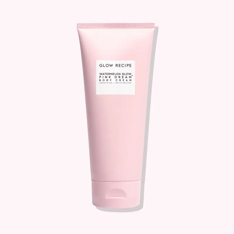 Glow Recipe Watermelon Glow Pink Dream Body Cream - Korean Skin Care Unisex Hydrating Fruit Lotion with Hyaluronic Acid, AHA, Glycerin, Vitamins, Natural Butters, Daily Dry Skin Smoothing, Lightweight Cuticle Care Item