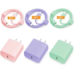 Colour Fast Charger For IPhone Charger, [MFI Certified] PD 20W USB C Charger Block Fast Charging Wall Charger Plug With 6FT Long Rapid Type C - Lightning Cable Charger For IPhone 14/ 13/ 12/ 11 Pro/ XS/ XR/ SE, IPadfor Halloween Gifts