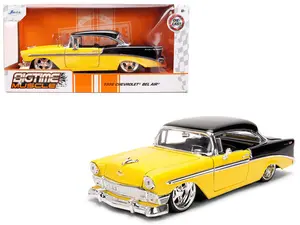 Jada Diecast 1 24 diecast cars 1956 Chevrolet Bel Air Yellow and Black
