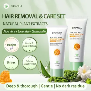 Facial Hair Removal Cream for Women – Painless 2-in-1 Depilatory Kit with Calming Serum, Gentle Formula for Sensitive Skin, Upper Lip, Chin & Face Hair Remover, Fast 5 Min Smooth, 60ml + 30ml