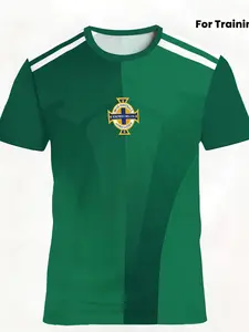 Northern Ireland National Team Training Football Jersey, Gradient Breathable Quick-Dry Fan Version, Sporty Slim-Fitting T-Shirt