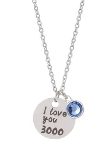 Iron Man Love Necklace Stainless Steel Laser Engraved Pendant Simple Clavicle Chain Couple Necklace, Stylish Jewelry Gift