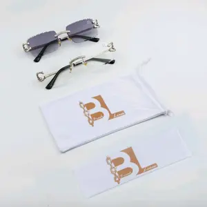 Break Loose Dark Grey Frameless Crystal Cut Shades with Elegant lab grown diamonds,Accents and Soft Pouches for Stylish Protection