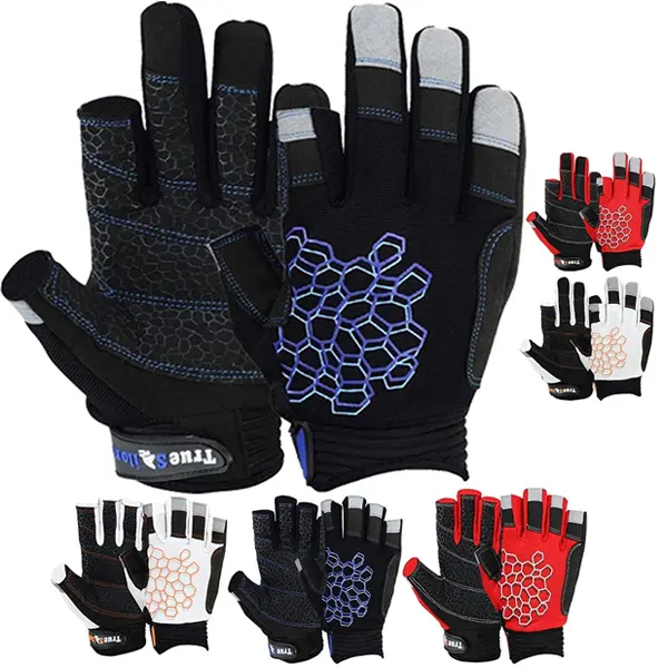 Sailing Gloves With Sticky Palm 3-4 Cut Fingers Kayaking & More Unisex