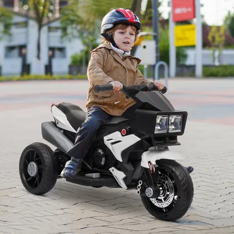 Aosom 6V Kids Toddler Battery-Operated Mini Electric Ride-on Motorcycle Toy - Ride on Wheels, Headlights, High-Traction Puddle-Safe Grip, Forward/Reverse Switch, 3-5 Years/37 Months-5 Years Old, Motor Skill Dev. Toy for Boys