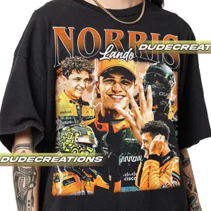 Limited Lando Norris Vintage T-Shirt, Racing Shirt, F1Shirt, 90s Graphic Shirt, Shirt Gift For Woman and Man Unisex T-Shirt GP02 MZOO