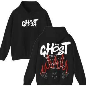Hoodie Unisex Pullover, Ghost Racing Graphic Hoodie for Men & Women, Machine Washable Casual Streetwear Sweatshirt, Motorsport-Inspired Fashion,  eleven season 5 outfit , Top Menswear & Womenswear Flame Natural fall outfits