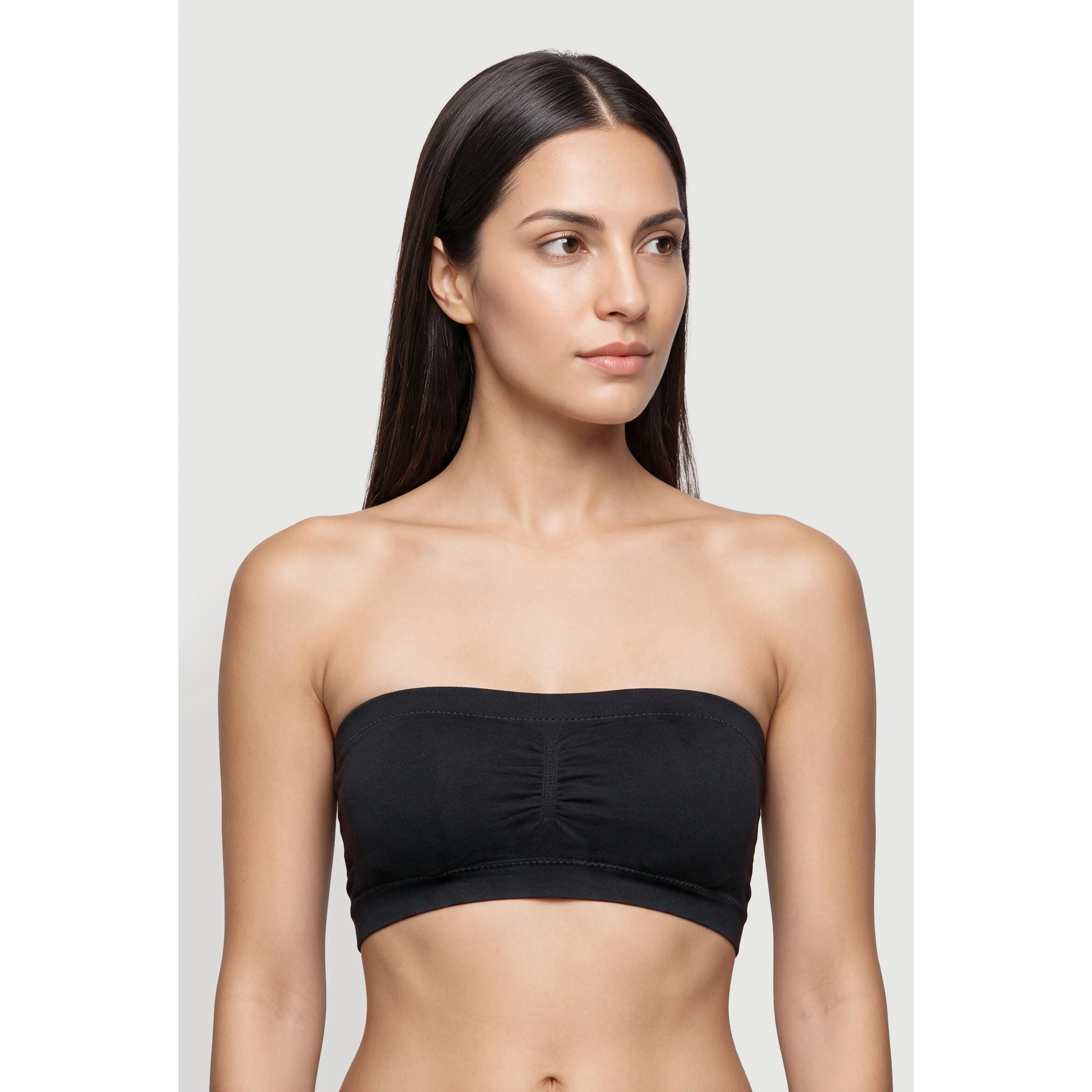 Ruched Front Seamless Bandeau Bra