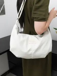 High-End Large Capacity Dumpling Bag, Japanese Style Pure Color Backpack, Versatile Nylon Multi-Pocket Shoulder Bag, Commute Crossbody Bag