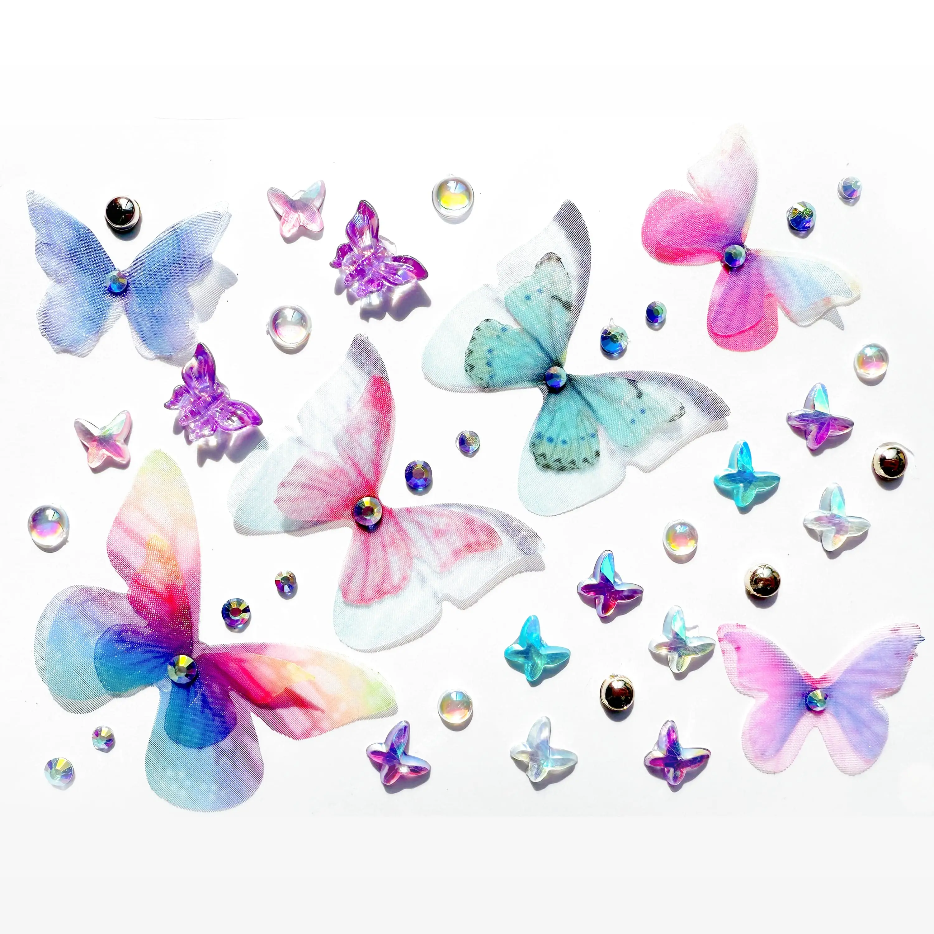 Butterfly Sprinkles Crystal Face Stickers