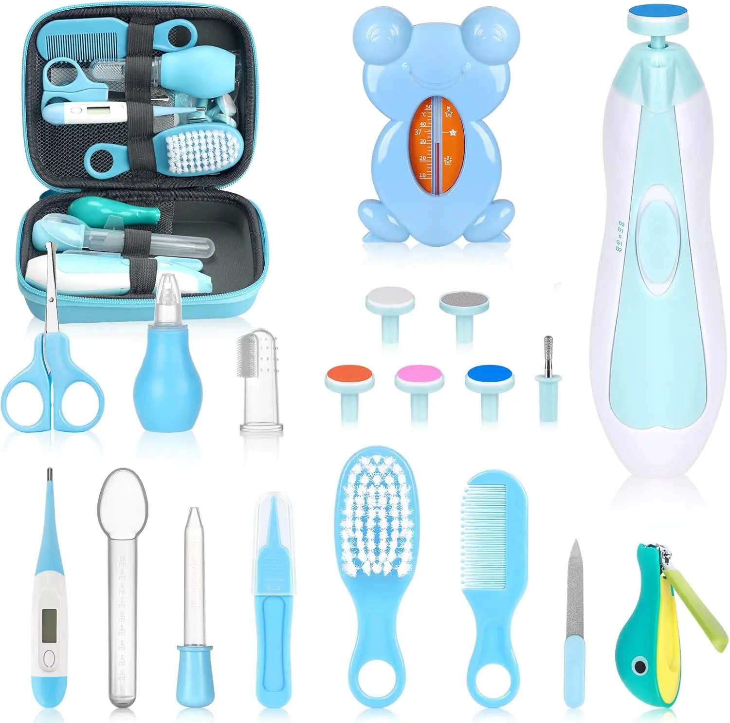 Halloween fall Gift Baby Healthcare and Grooming Kit, Portable Baby Safety Care Set, Baby Essentials kit for Newborn (Blue 26 in 1)