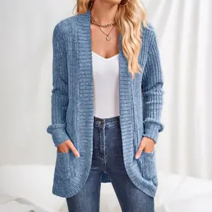 Women's Cardigans Lightweight Casual Lightweight Open Front Cardigan Long Sleeve Sweaters with Pockets