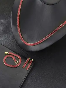 Luxury Cubic Zirconia Decorated Necklace & Bracelet & Stud Earrings, Zirconia Jewelry Set, Fashion Jewelry for Party, Daily Clothing Decor, Trendy All-match & Exquisite Jewelry for Gift