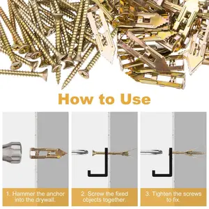Drywall Screw Kit with Anchors, Toggle Bolts, Durable Self-Tapping Screws, Reliable Fasteners for Safe Installation, Ideal for Gypsum Board Ceiling